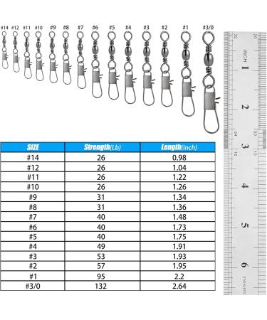 Dr.Fish 50 Pack Fishing Snap Swivels Barrel Swivel with Snap | Stainless Steel | Freshwater Tackles | Safty Interlock Snaps | Black Nickel Copper | 26-132Lb #14 | 50 Pack - Buy Online on GoSupps.com