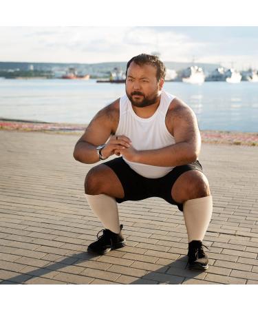 Zfsock Compression Stockings for Thick Calves | 20-30 mmHg Medical Support Socks for Men & Women | Oversize Travel & Sport Socks | 7XL Skin Color - Buy Online on GoSupps.com