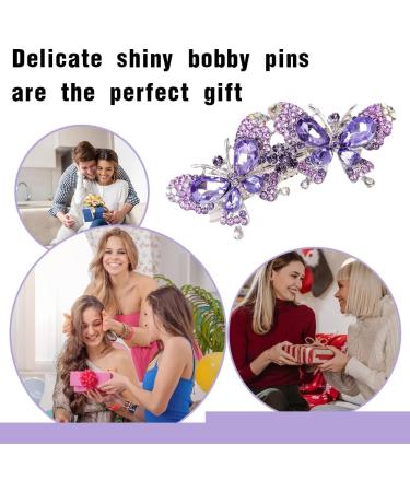 Butterfly Hair Clip with Crystal Rhinestone Flower Butterfly Clip Vintage Flower French Wedding Hair Pins Bridal Hair Pins for Women and Girls - Buy Online on GoSupps.com