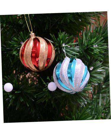 Alipis 6pcs Ornament Glitter Ball Pendant Christmas Ball Pendant Christmas Tree Ball Thread Candy Balls Blue 6.00X6.00X6.00CM - Buy Online on GoSupps.com