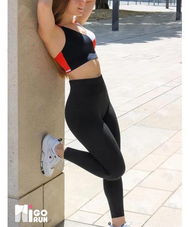HIGORUN Women's Seamless Smile Contour High Waist Leggings | Black | Medium - Perfect for Workout, Gym, Yoga - Buy Online on GoSupps.com