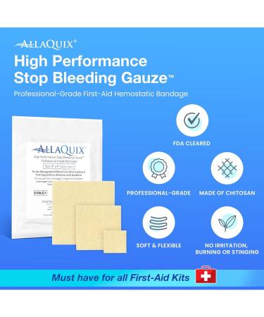 AllaQuix Large Stop Bleeding Pad - Professional Hemostatic Gauze for Effective Blood Clotting | International Shipping Available - Buy Online on GoSupps.com