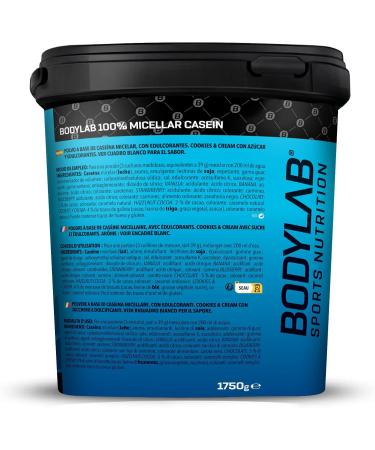 Bodylab24 Casein Micellar Chocolate 1750g 100% Pure Casein Rich in BCAA Amino Acids Long Feeling of Fullness Promotes Muscle Building Ideal During a Protein Diet - Buy Online on GoSupps.com