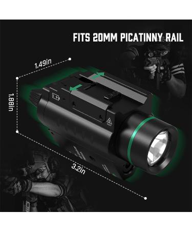 Feyachi Red/Green Laser Flashlight Combo - 200 Lumen Weapon Light with Picatinny Rail Mount - Black/Green Laser - Buy Online on GoSupps.com