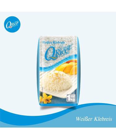 Q RICE Sticky Rice - 1kg White Long Grain Rice for Asian Cuisine & Desserts - International Shipping Available - Buy Online on GoSupps.com