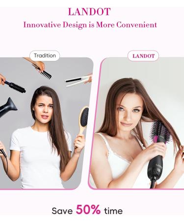 Warm Air Brush & Round Brush Styler - One-Step Hair Dryer & Volumizer | Ion Hot Air Comb for Effortless Styling - Black - Buy Online on GoSupps.com