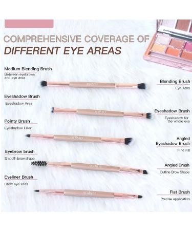 Double Sided EyeShadow Brush Set - 5 Pcs Professional Makeup Brushes in Rose Gold - Buy Online on GoSupps.com