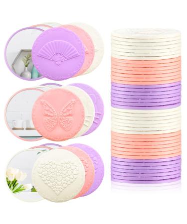 50 Pcs 24 Styles Random Pocket Mini Mirror Bulk Portable Round Glass Mirrors Makeup Purse Small Mirror Colorful Compact Mirrors Personal Pocket Makeup Mirrors for Women Girls Travel Daily Use Assorted