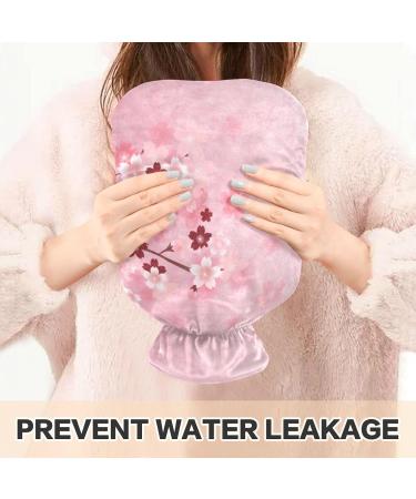 Cherry Blossom Hot Water Bottle with Cover | 1L BPA Free Pain Relief Bag | Heat/Cold Therapy for Back Pain - Buy Online on GoSupps.com