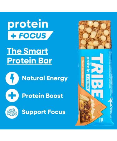  TRIBE TRIBE Protein + Focus Bar Peanut Butter Blondie 10g of protein 9 energy-boosting and concentrated nutrients lion's mane plant-based vegan and gluten-free snack (60g) - Buy Online on GoSupps.com