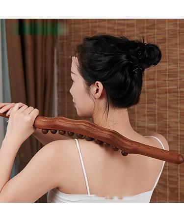 Wood Massage Tab - Ergonomic 20 Pearl Trigger Point Massage Device for Neck Shoulders Arms & Legs - Carbonized Beech Multifunctional - Buy Online on GoSupps.com