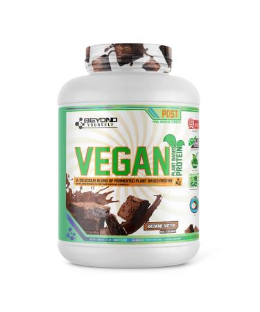 Beyond Vegan Protein Powder - Beyond Yourself | Fermented Non-GMO Complete Amino Acid Profile with MCT Oil | Gluten-Free Naturally Sweetened No Sugar or Fillers | 4lb Brownie Batter Brownie Batter 1.81 kg (Pack of 1)