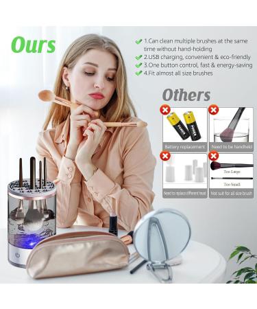 Brush Blender Brush Cleaner Brushly Pro Cosmetic Brush Cleaner Brushy Makeup Brush Cleaner Electric Makeup Brush Cleaner Automatic Spinning Makeup Brush Cleaner (White) - Buy Online on GoSupps.com