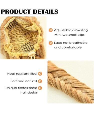 Ponytail Extension Fishtail Ponytail Extensions Synthetic Hair Ponytails Drawstring Rope Braids Chignon Wedding Hair Updos Ponytail Hair Extension(#60) 20inches #60 - Buy Online on GoSupps.com