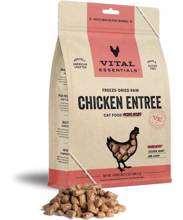 Vital Essentials Vital Cat Freeze-Dried Mini Nibs For Cats Chicken Entree 12 oz (340 g)