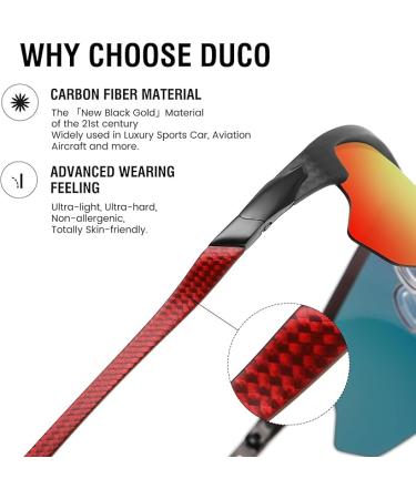 DUCO Mens Sports Polarized Sunglasses Ultralight Carbon Fiber Sun Glasses Driving Fishing Golf UV400 Protection Shades DC8335 - Buy Online on GoSupps.com