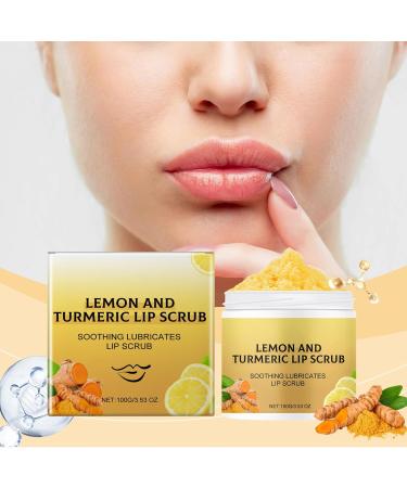  YOENBG Natural Turmeric Lemon Lip Scrub for Dark and Dull Lips Aloe Vera Scrub for Chapped & Dry Lips Moisturizes (3 Pieces) - Buy Online on GoSupps.com
