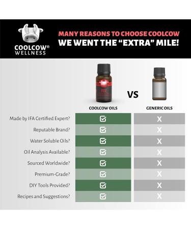 Coolcow Essential Oils Set for Diffusers - 100% Natural Aromatherapy Oils (6x10ml) - Geranium Rosemary Rose Cedar Cinnamon Vanilla - Perfect for Massage & Relaxation - Buy Online on GoSupps.com