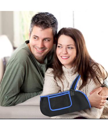 Arm Sling Shoulder Immobilizer with Storage Bag - Blue | Ideal for Shoulder Injury Recovery | For Men and Women | Torn Rotator Cuff, Surgery, Fracture, Strain - Buy Online on GoSupps.com