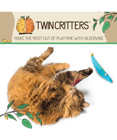 2-Pack Organic Silvervine Catnip Substitute Toys for Cats & Kittens | 100% Wild Harvested Silvervine | Refillable Plush Cat Toys Sardines by TWINCRITTERS - Buy Online on GoSupps.com