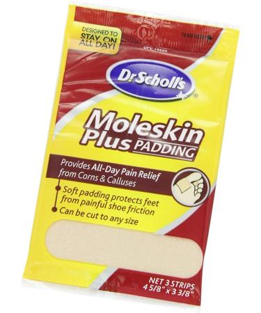 Dr. Scholl's Moleskin Plus Padding - 4 5/8 x 3 3/8 | Blister Protection & Comfort - Buy Online on GoSupps.com