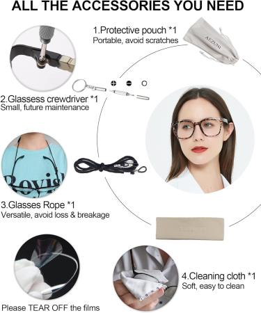 AEZUNI Oversize Square Reading Glasses for Women - Trendy Large Readers (Demi 1.0 - 3.5) - Stylish Oversized Prescription Eyewear International Shipping Available - Buy Online on GoSupps.com