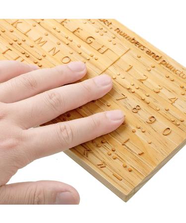 Braille Alphabet Board 8.7x6.3 Inches Wood | Educational Tool for Sight Learning & Games | Montessori Braille Fingerboard - Buy Online on GoSupps.com