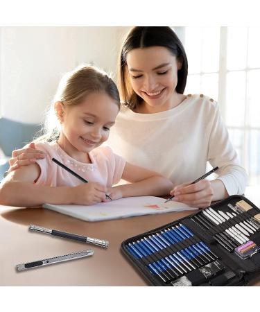 Prina 50 Pack Drawing Set Sketch Kit with 3-Color Sketchbook and Pencils - Pro Art Supplies for Artists, Adults, Teens, Beginners - Ideal for Shading and Blending - Buy Online on GoSupps.com