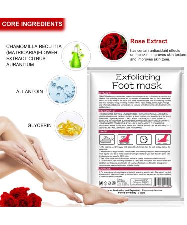 5 Pack Foot Peel Mask Exfoliating Foot Socks Calluses Remover Dead Skin Aloe Moisturizing Feet Peeling Mask for Dry Skin Cracked Heels Foot SPA Socks for Women and Men (Rose) - Buy Online on GoSupps.com