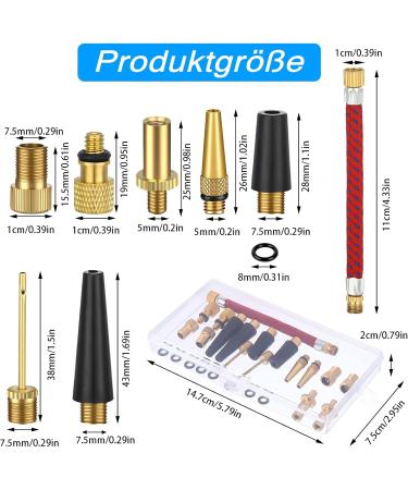 26-Piece Bicycle Valve Adapter Set - Autoventile & French Valve with Sealing Rings for All Bicycle Pumps - Auidy_6TXD - Buy Online on GoSupps.com