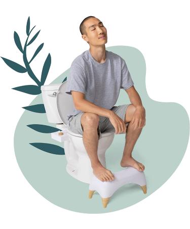 TUSHY Ottoman: Premium Toilet Stool for Modern Bathroom | Improve Bowel Health & Relieve Constipation | 9 Tall, White/Bamboo - Buy Online on GoSupps.com