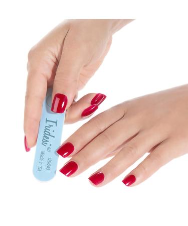 Iridesi Professional Mini Blue Finger Nail Files 120/240 Washable Emery Boards - Pack of 12 - Buy Online on GoSupps.com