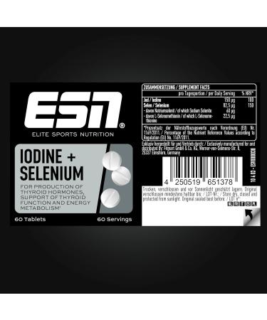 ESN T3 Thyroid Support - Iodine Selenium Complex 60 Tablets - Optimal Dosage Laboratory Tested for Enhanced Wellness - Buy Online on GoSupps.com