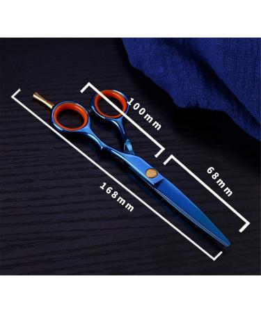 6 inch Hair Cutting Scissors Set Professional Hairdressing Scissors Stainless Steel Barber Salon Cutting Scissor and Thinning Scissors with Haircut Comb Blue - Buy Online on GoSupps.com