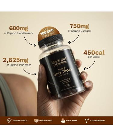 Black Girl Vitamins - Sea Moss Gummies with Bladderwrack & Burdock | 60 Count - Boost Your Health Naturally - Buy Online on GoSupps.com