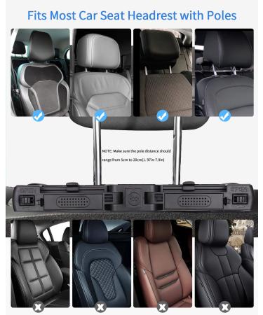 Joflva Black Headrest for Children | Leather Neck Support Pillows with Telescopic Rod & Clips | Travel Sleeping Pillow for Kids - Buy Online on GoSupps.com