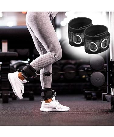 Adjustable Fitness Foot Loops with D-Ring - Padded Ankle Straps for Men & Women - International Shipping - Buy Online on GoSupps.com