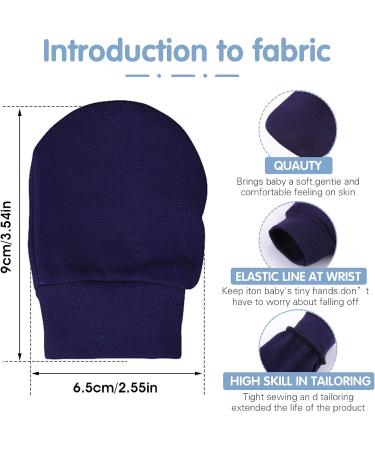 Lusofie 6 Pairs Baby Anti Scratch Mittens | Soft Cotton Infant Gloves for Newborn Boys and Girls 0-6 Months | Navy Blue, Dark Gray, Black - Buy Online on GoSupps.com