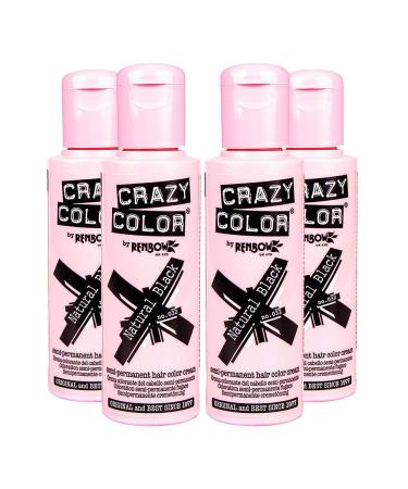 4 X Crazy Color Renbow Semi-Permanent Hair Dye - Natural Black Gold Pink | 100ml Pack - International Shipping Available - Buy Online on GoSupps.com
