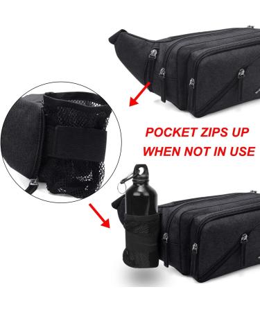 Bawnbag Belt Pocket - Water-Repellent Hip Pocket with Bottle Holder for Hiking & Outdoor Activities | Unisex Black Belt for Men & Women - Buy Online on GoSupps.com