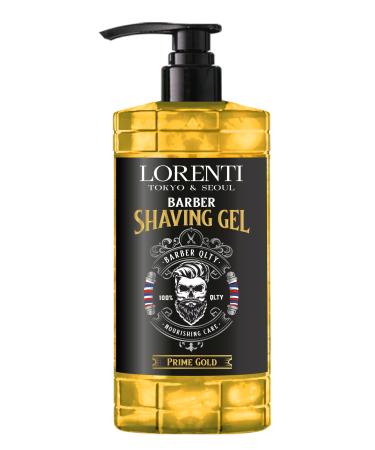 Sun Sine LORENTI TOKYO & SEOUL Barber shaving gel for men 1000 ml transparent shaving gel for men for a precise shave of the beard contours cools the skin with pump dispenser
