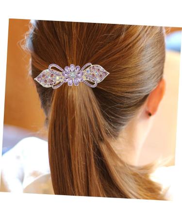 Didiseaon Hair Clip Rhinestones Barrettes Tiara Rhinestone Bobby Pins Barrettes for Women Ponytail Metal Hair Miss Purple Metal Hair Clips - Buy Online on GoSupps.com