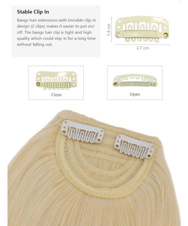 Yamel Bangs Hair Clip in Bangs Hair Extensions Shine Blonde Synthetic Flat Bang with Temples Front Face Fringe Bangs Hair Pieces for Women - Buy Online on GoSupps.com