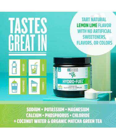 Zhou Nutrition Hydro-Fuel Electrolyte Complex - Lemon Lime 6.1 oz (174 g) for Optimal Hydration - Buy Online on GoSupps.com