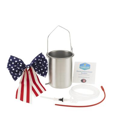 Purelife Coffee Enema Kit - Made in the USA Enema Bucket - Medical Grade Silicone Enema Hose - Non Toxic