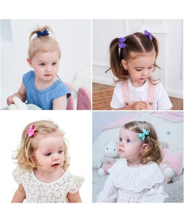 40-Piece Baby Girls Mini Hair Bow Clips Set - 2 Grosgrain Bows for Infant, Toddler, Kids - Fully Ribbon Lined Alligator Clips - 20 Color Pairs - Buy Online on GoSupps.com