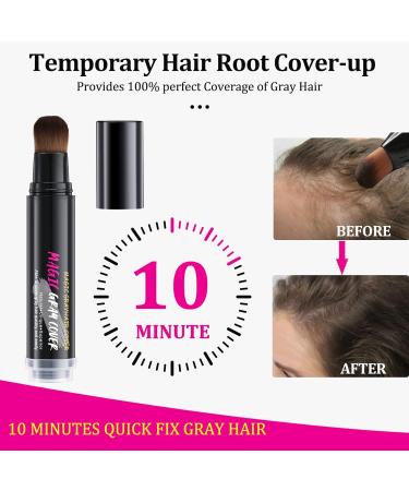 Root Touch Up Hairline Powder Stick - Waterproof Temporary Gray Coverage for Dark Black Hair | Hair Shading Sponge Pen & Filler 1 oz - Buy Online on GoSupps.com