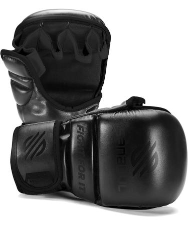 Sanabul Essential 7 oz MMA Hybrid Sparring Gloves - AllBlack (Large/X-Large) - Buy Online on GoSupps.com