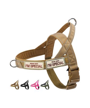 Eeyfarog no pull dog harness for small medium -sized dogs reflectively breakdown -safe adjustable without a train dog crockery (brown m) m brown