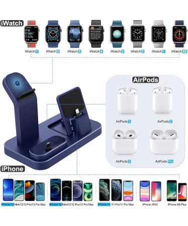 3-in-1 Charging Station for Apple Products with Removable Stand - Blue - Buy Online on GoSupps.com